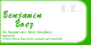 benjamin bocz business card